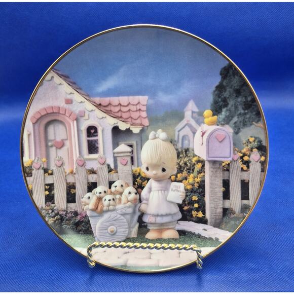 Precious Moments Sam Butcher God Loveth a Cheerful Giver Collector Plate COA - Picture 1 of 9